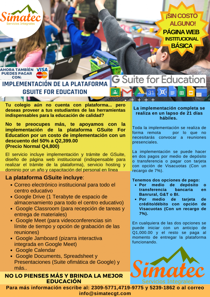 Plataformas Educativas Guatemala – Gsuite For Education👩‍💻👨‍💻 – Simatec