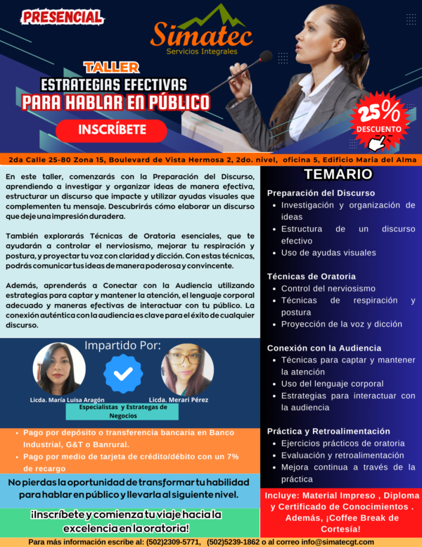 Taller Hablar en Público - Simatec Servicios Integrales